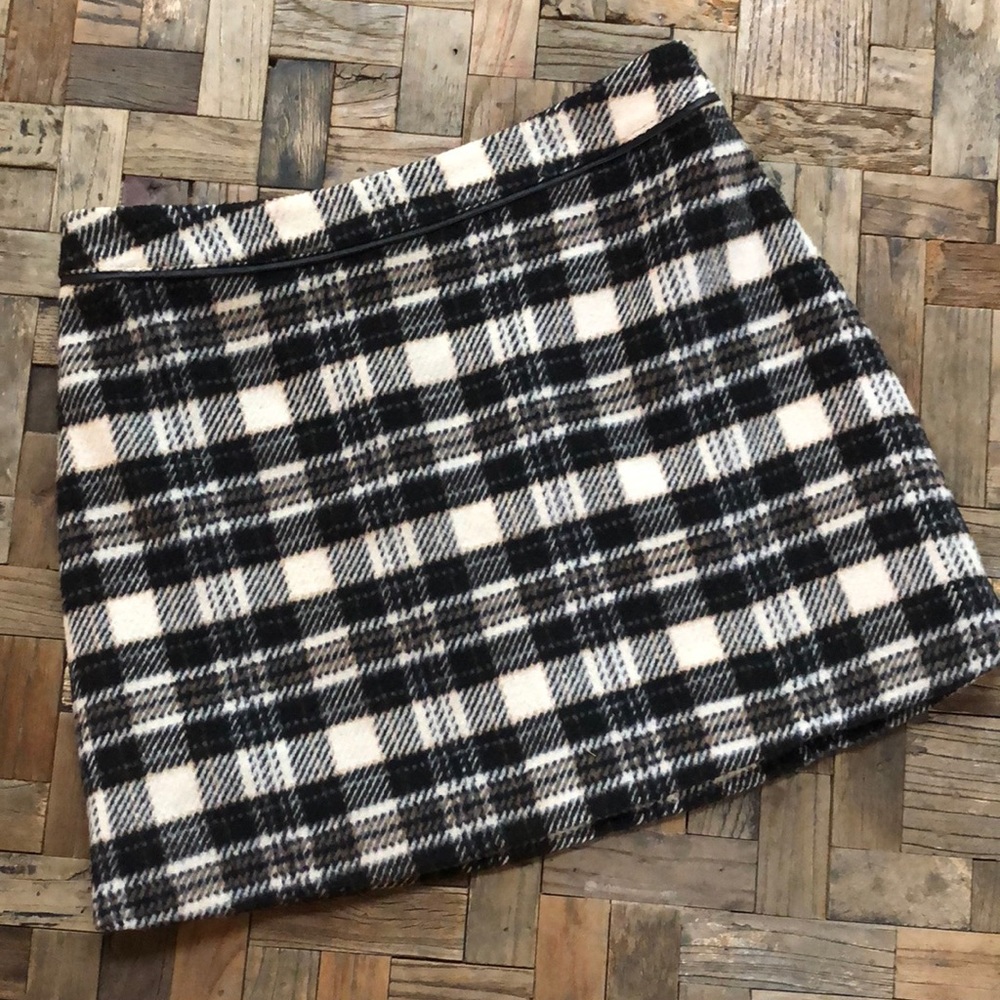 Abercrombie & Fitch Plaid Wool Blend Mini Skirt